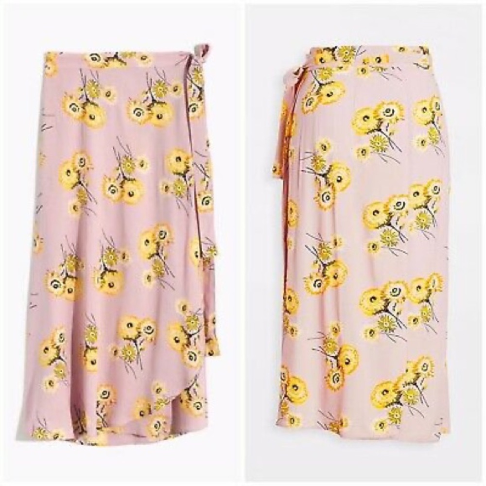 Madewell Wrap Midi Skirt in Dutch Dandelions